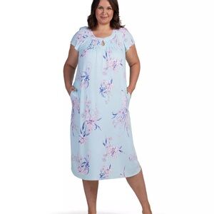 Miss Elaine Blue and Pink Floral Pajamas